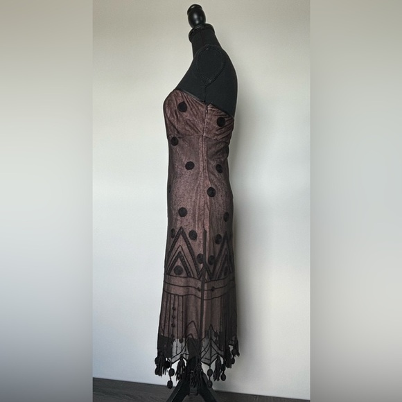 TOCCA Women’s Black Sleeveless Sheer Polka Dot Pattern Wool Blend Dress Size 4 - Picture 2 of 16